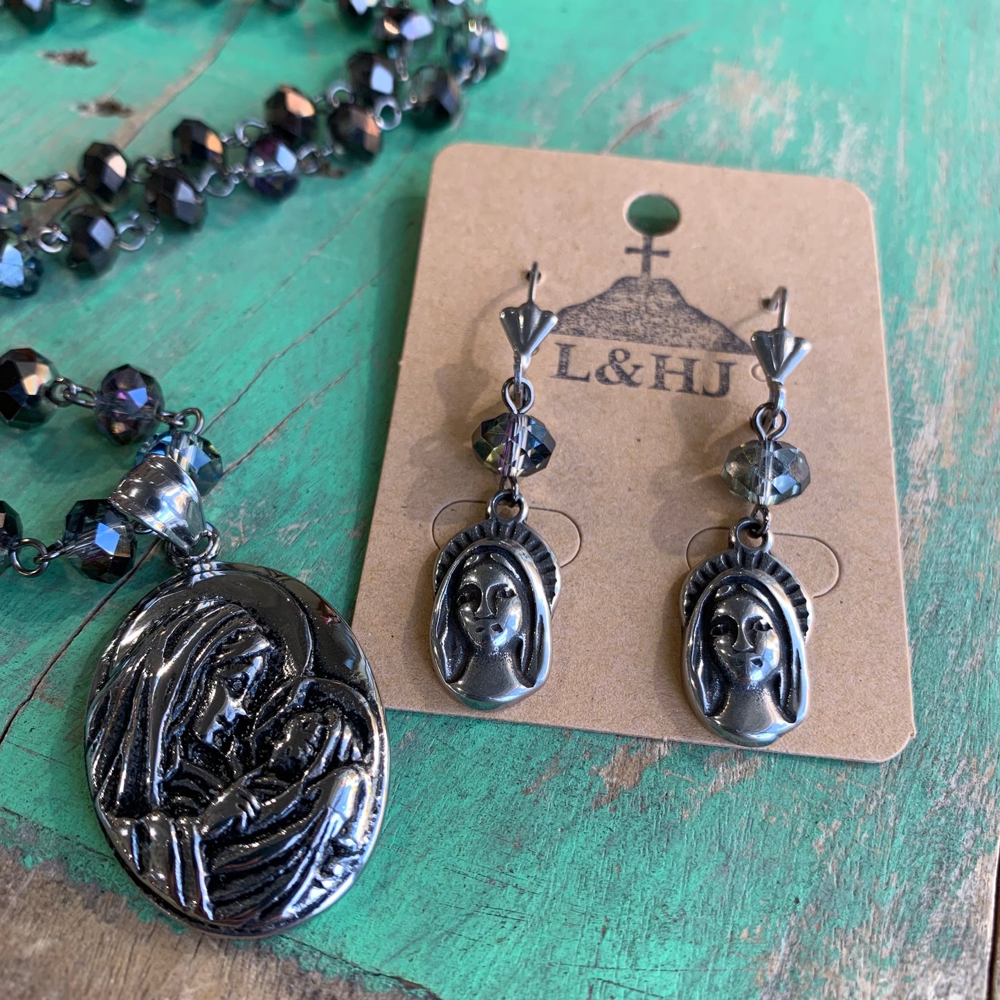Most Holy Mother Necklace and Earring Set