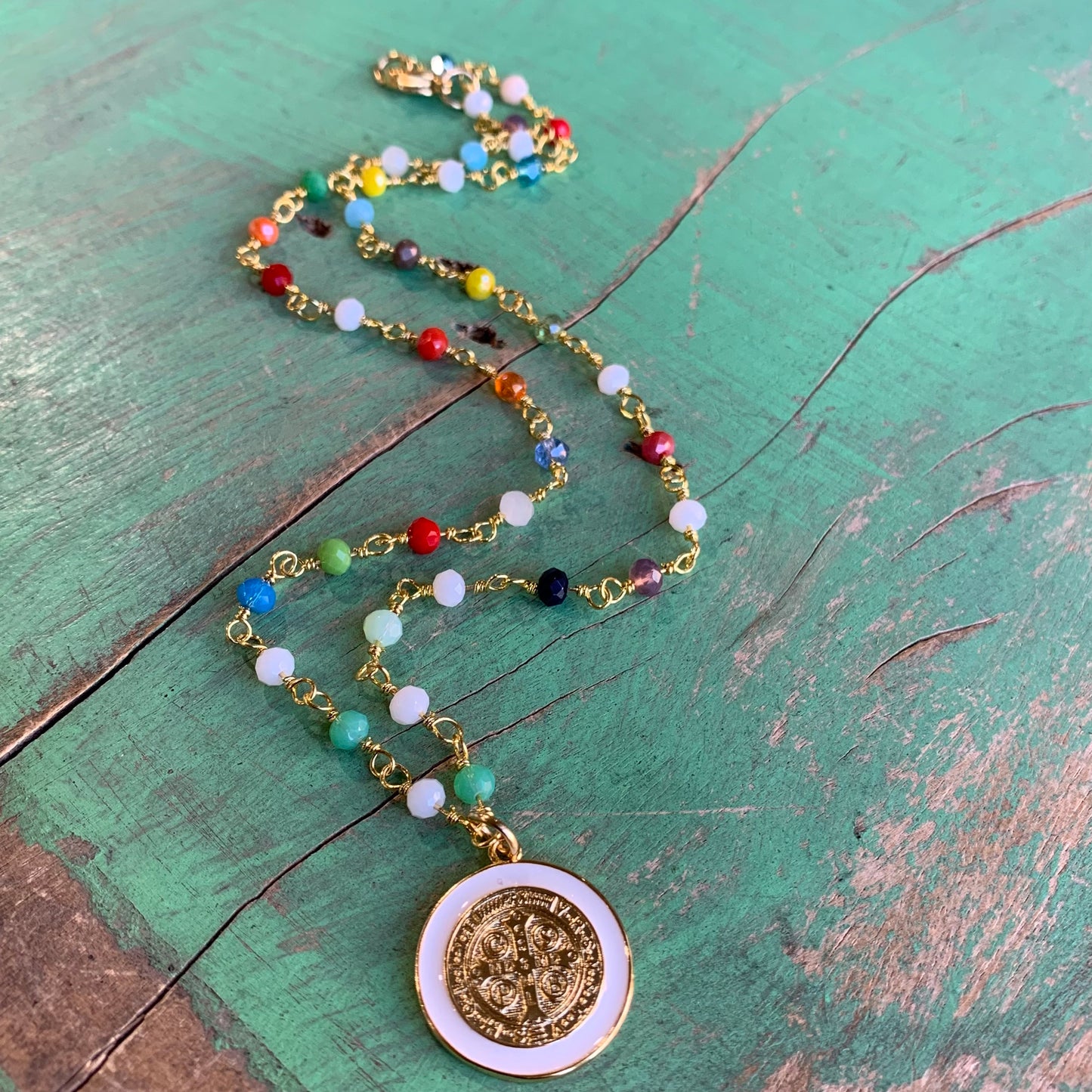 Colorful St Benedict Necklace