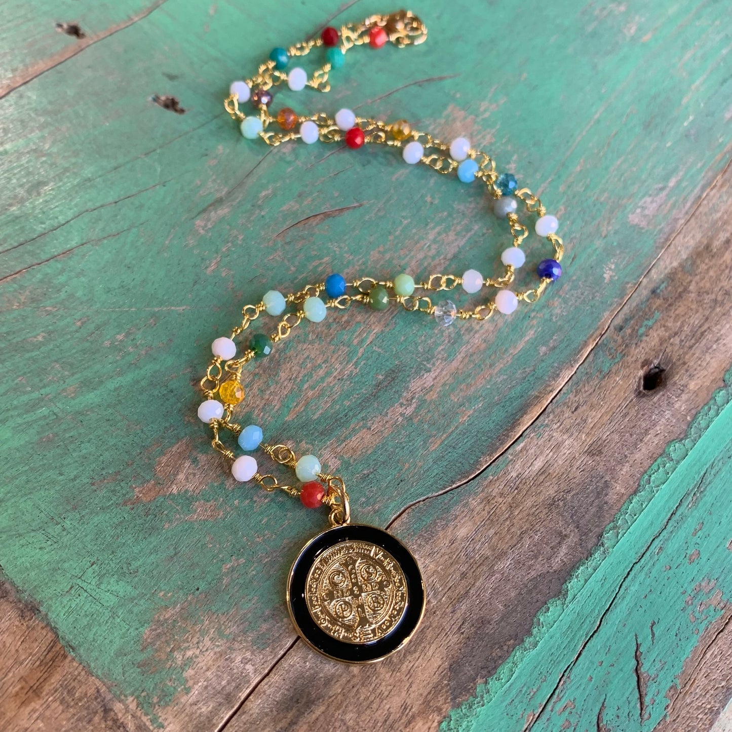 Colorful St Benedict Necklace