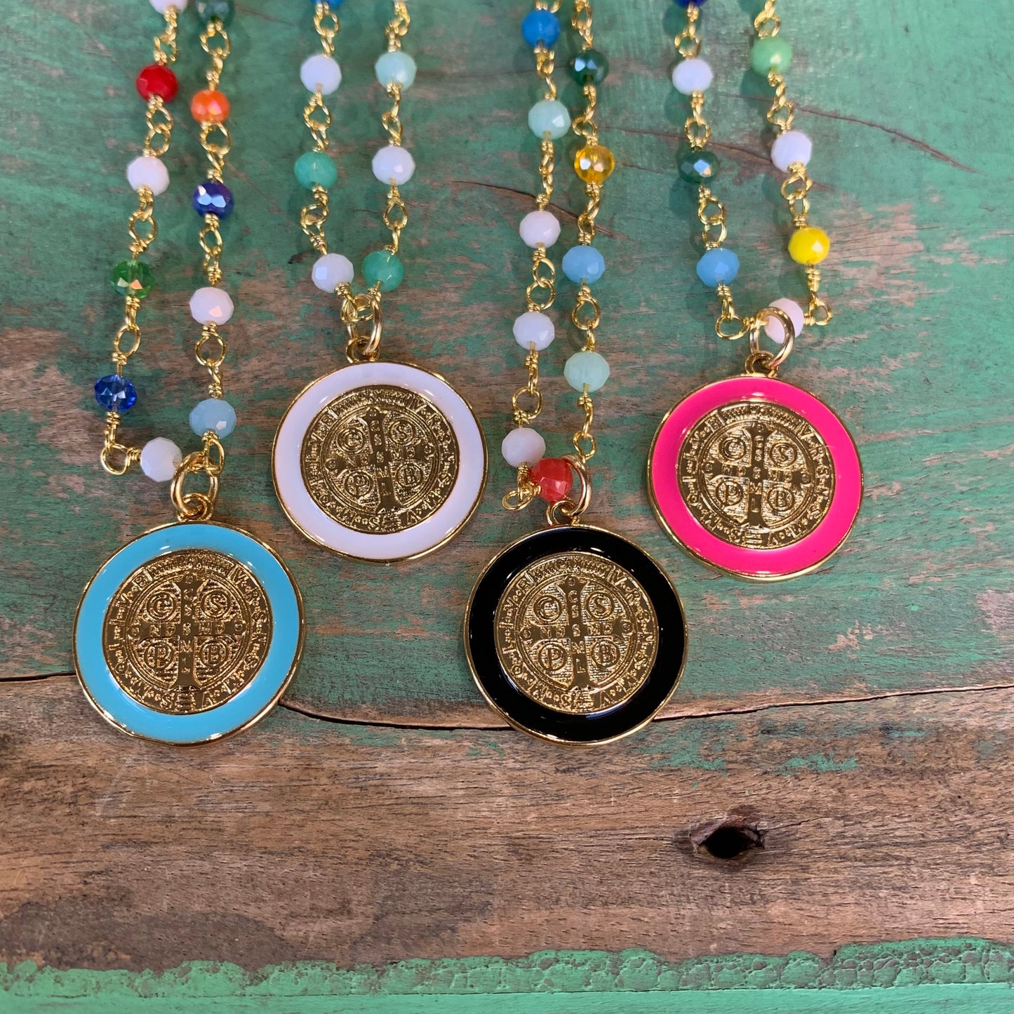 Colorful St Benedict Necklace