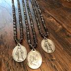 Miraculous Medal Deep Plum Necklace