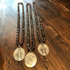 Miraculous Medal Deep Plum Necklace