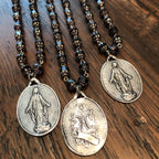 Miraculous Medal Deep Plum Necklace