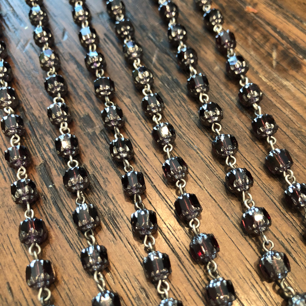Miraculous Medal Deep Plum Necklace