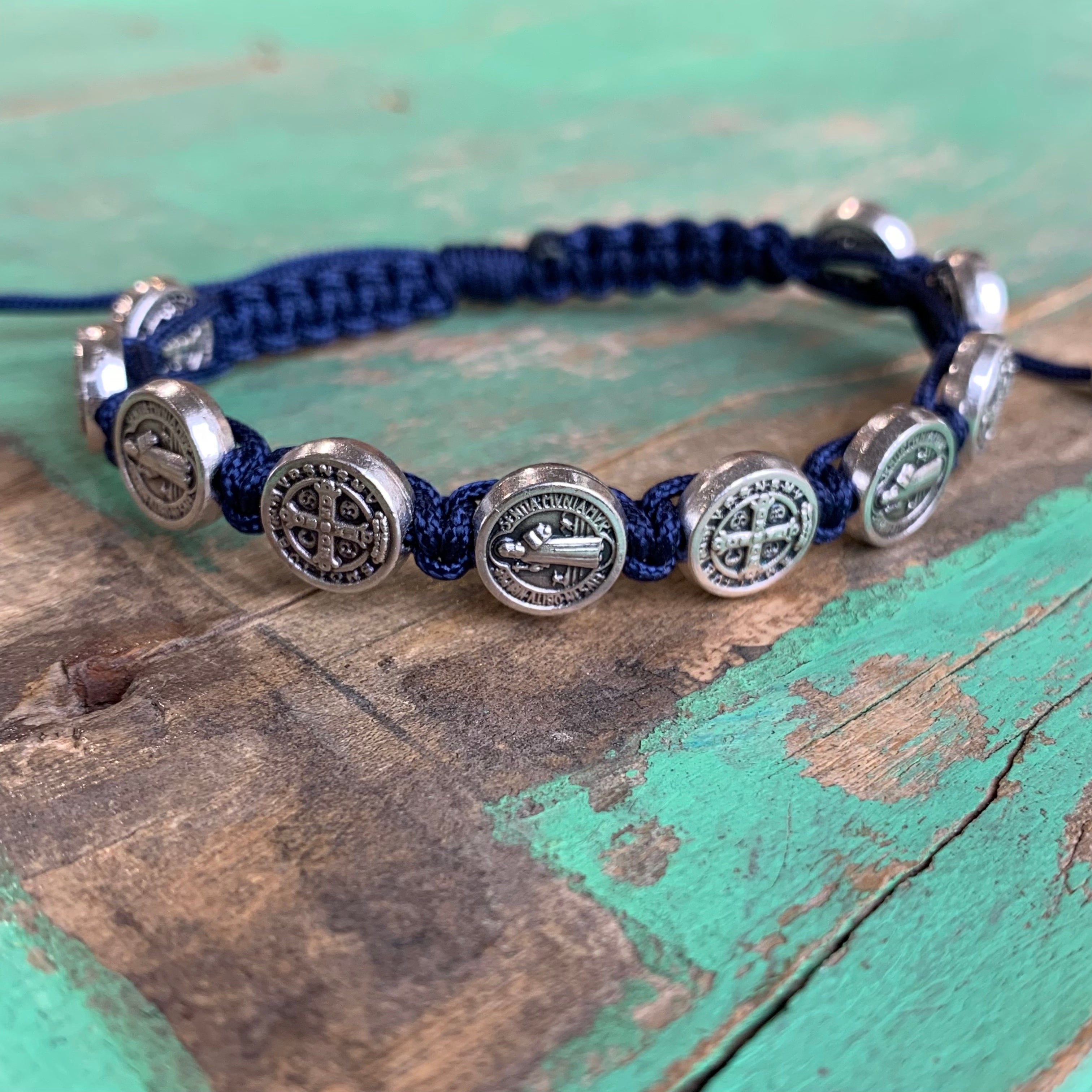 Silver St Benedict Protection Bracelet