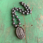 Guadalupe Grey Pearl Necklace and Earring Set