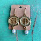 Matte Gold St Benedict Pearl Earrings