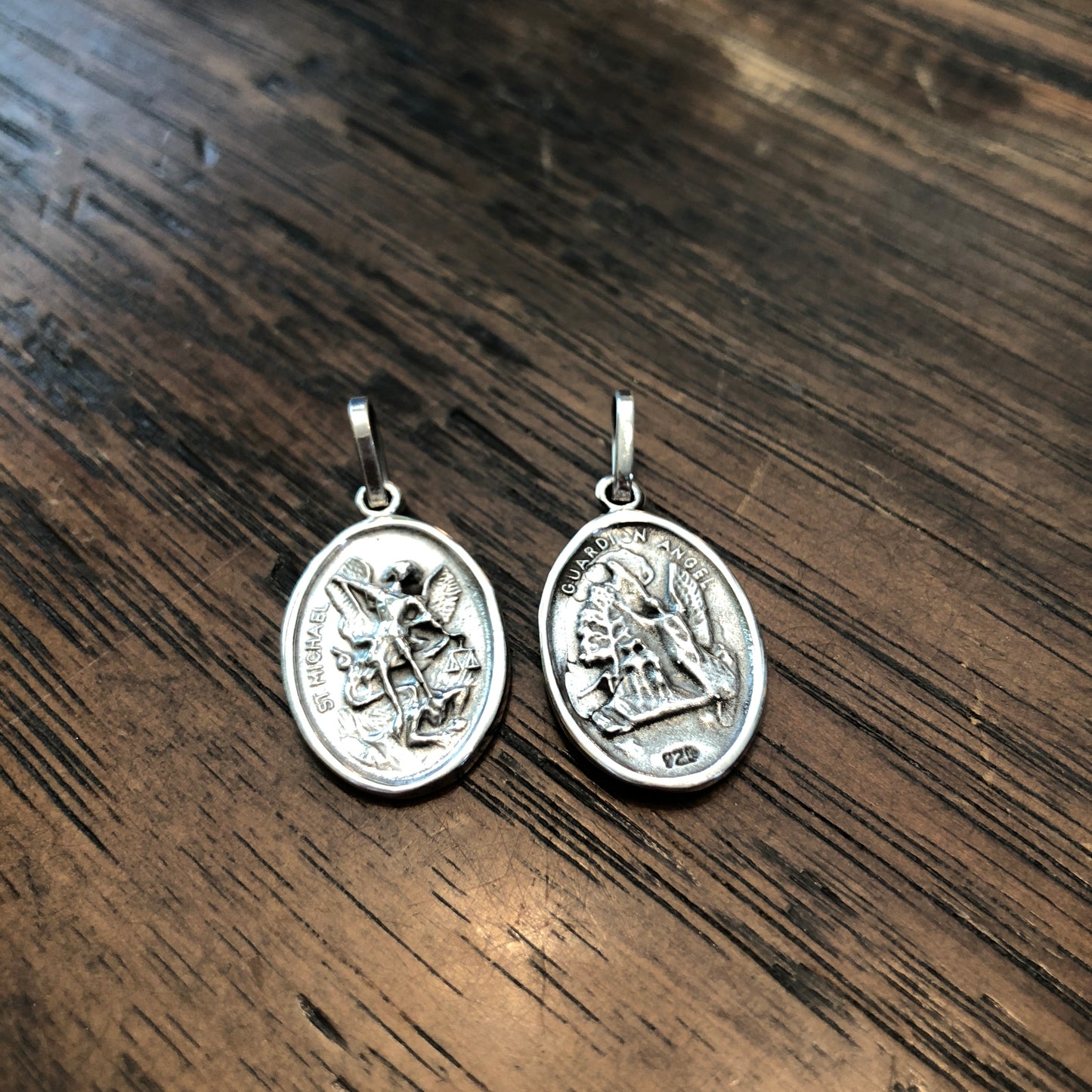 Sterling Silver St Michael and Guardian Angel Medal