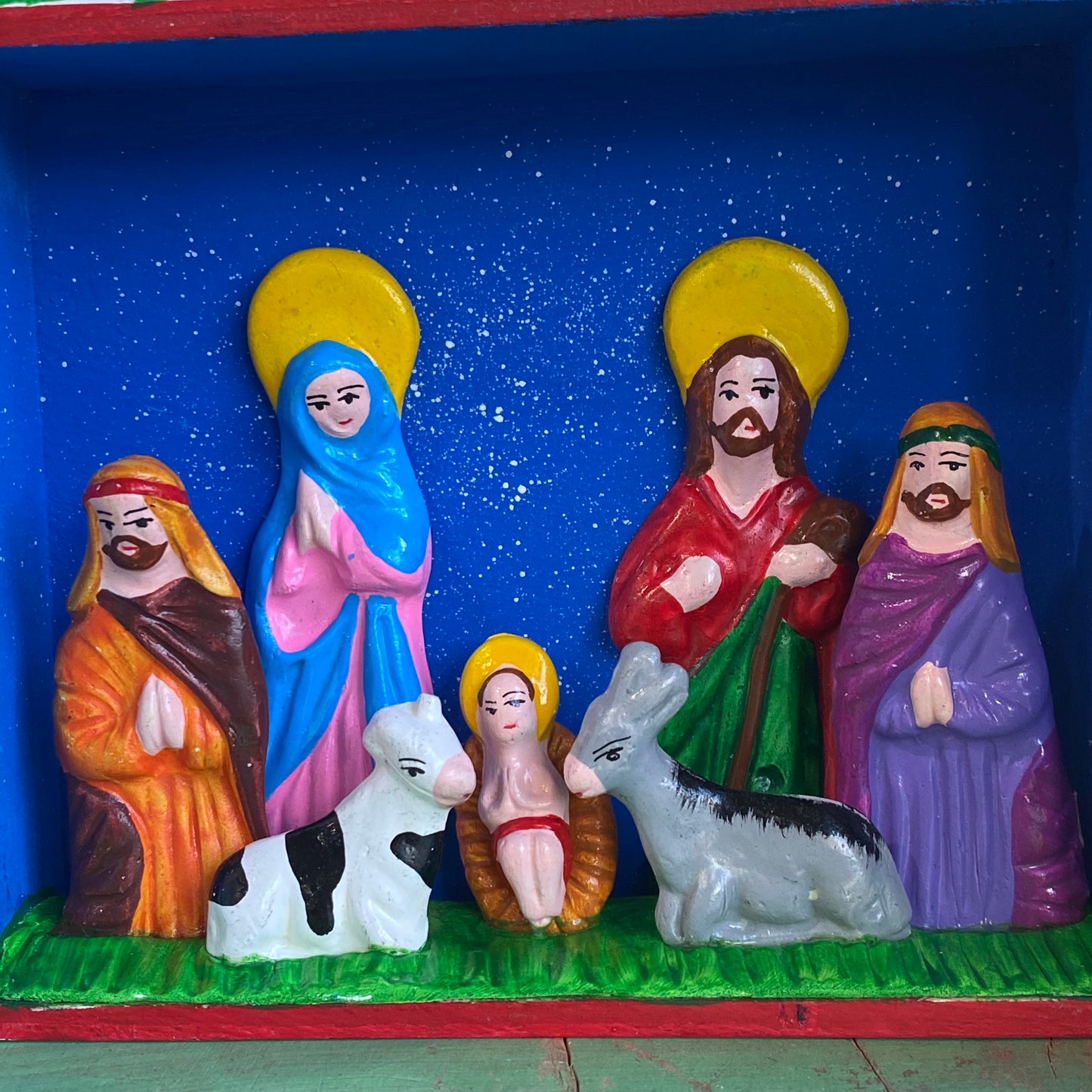 Wooden Nativity Retablo Box