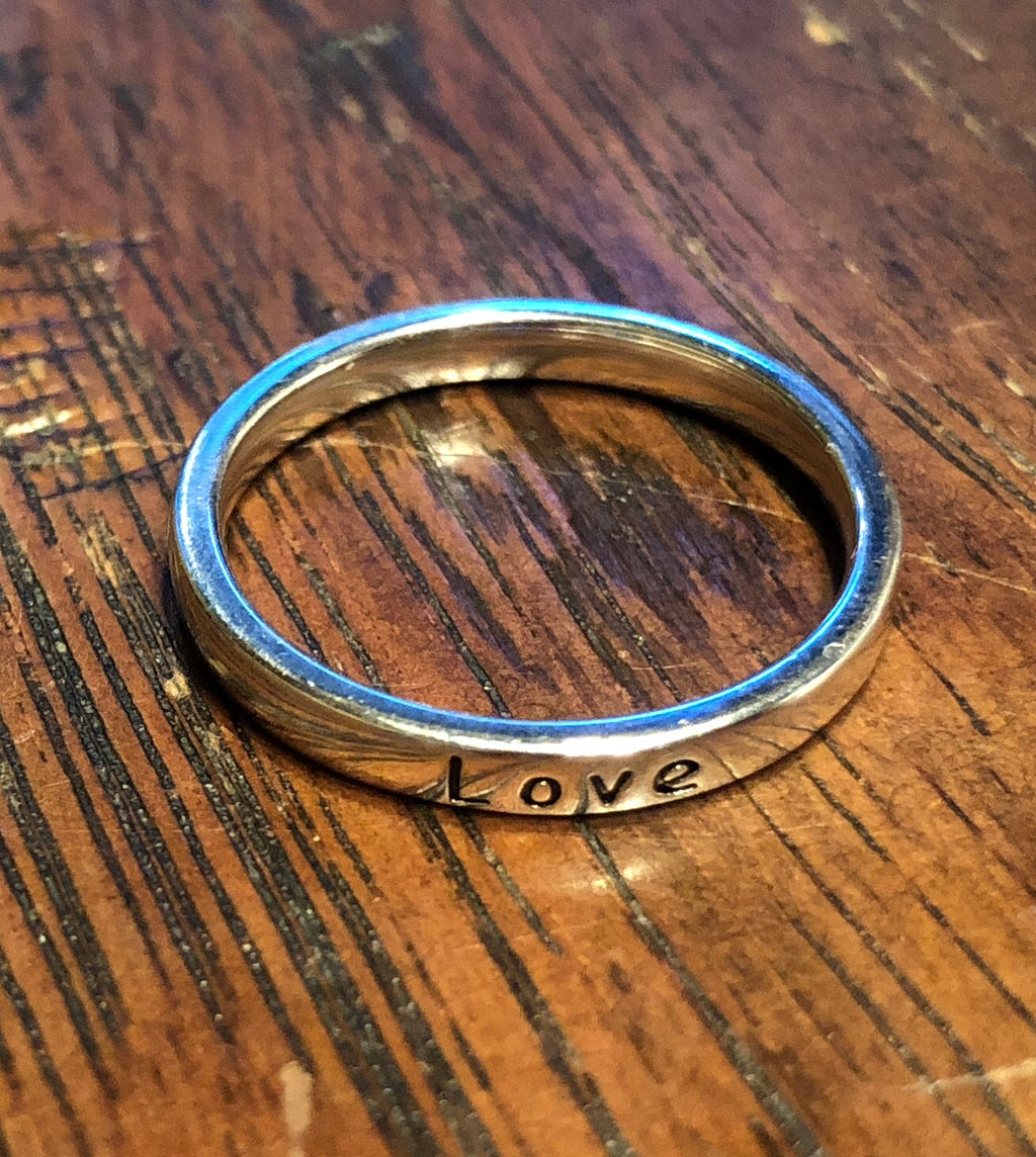 Faith Hope Love Sterling Silver Band Ring