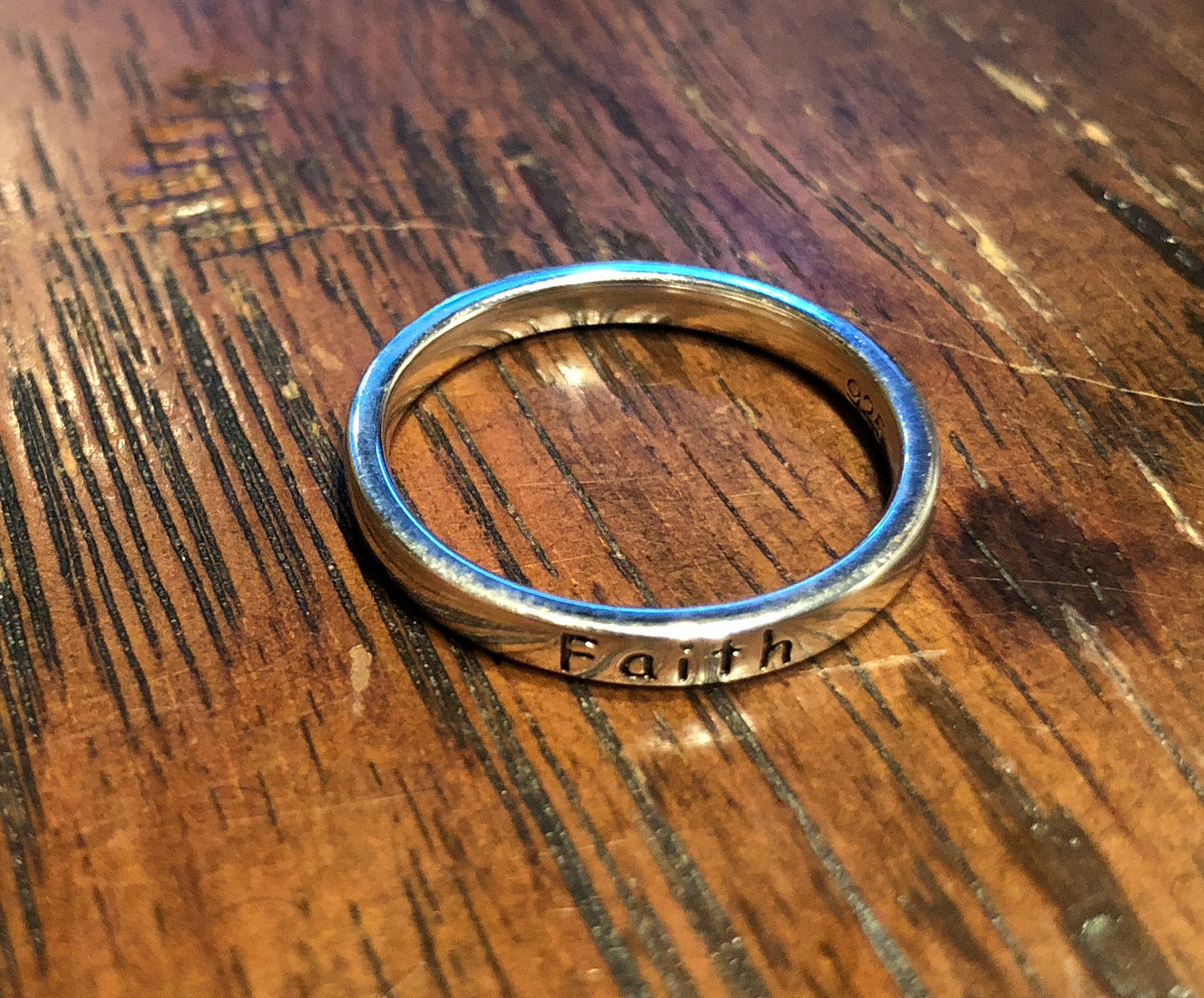 Faith Hope Love Sterling Silver Band Ring