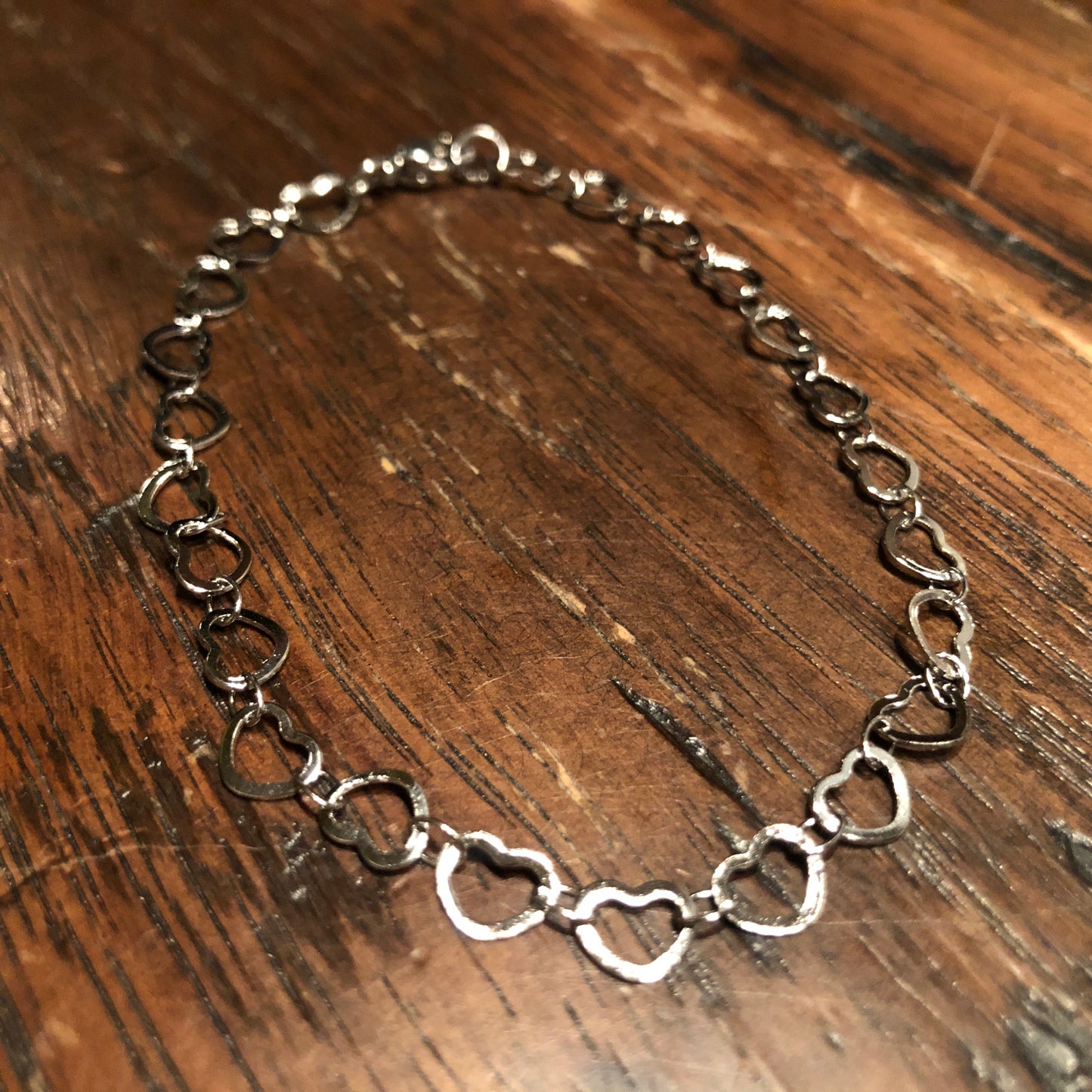 Linked Open Hearts Stainless Steel Bracelet