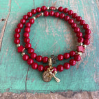 Rosary Wrap Bracelet with Gold Accents