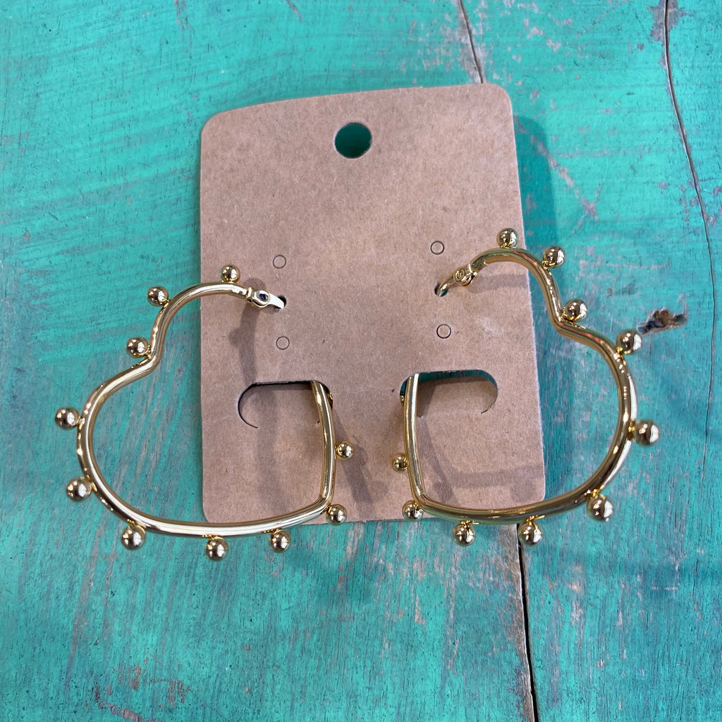 Heart Bead Hoop Earrings