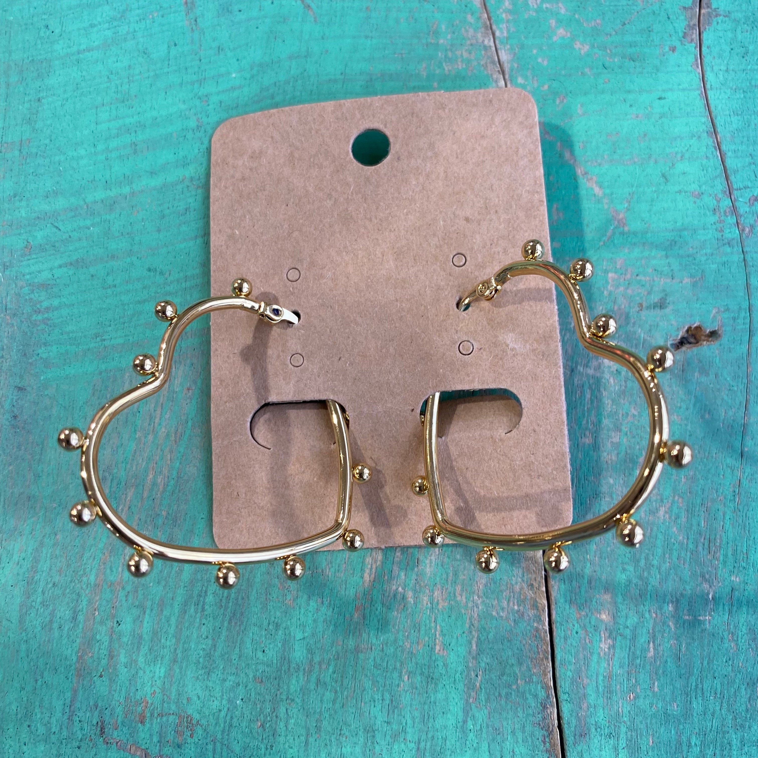 Heart Bead Hoop Earrings