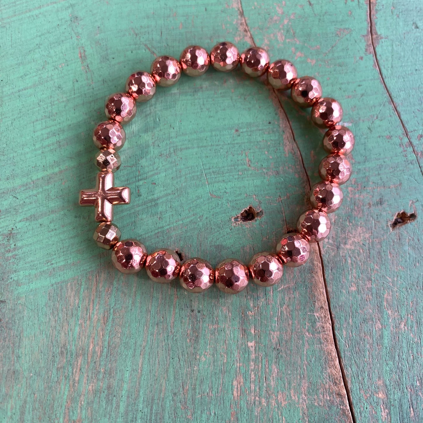 Rose Gold Hematite Love Bracelet and Earrings Set