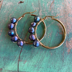 Pretty Pearl Gold Hoop Earrings