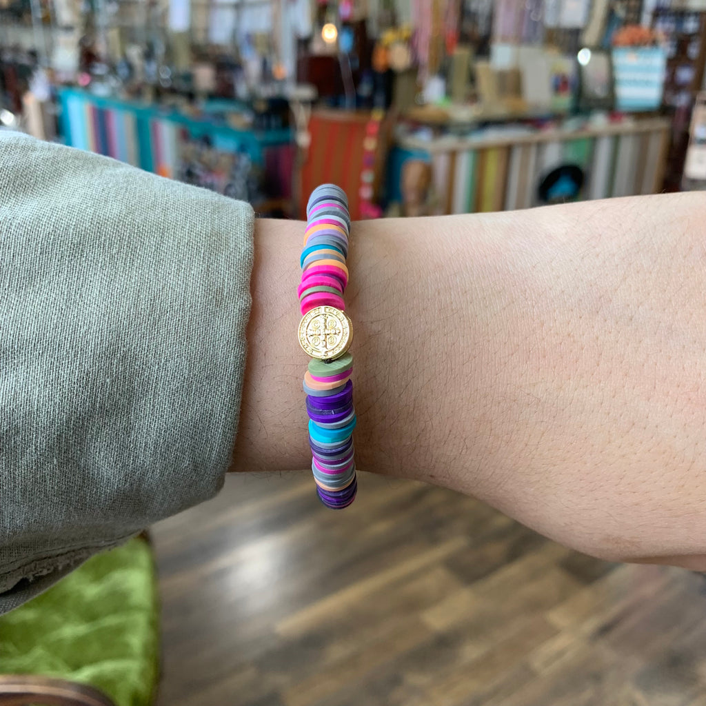 Colorful Heishi St Benedict Bracelet