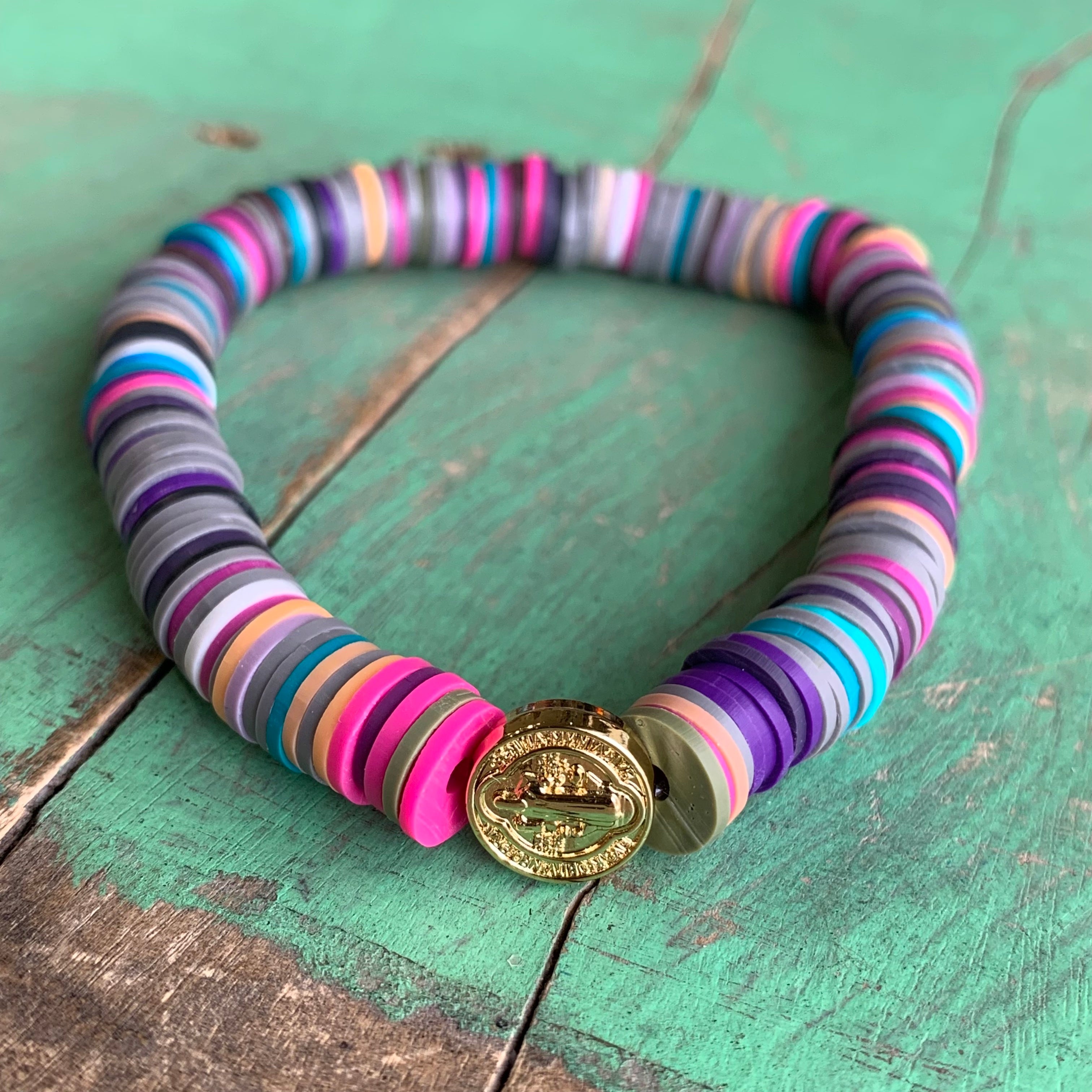 Colorful Heishi St Benedict Bracelet