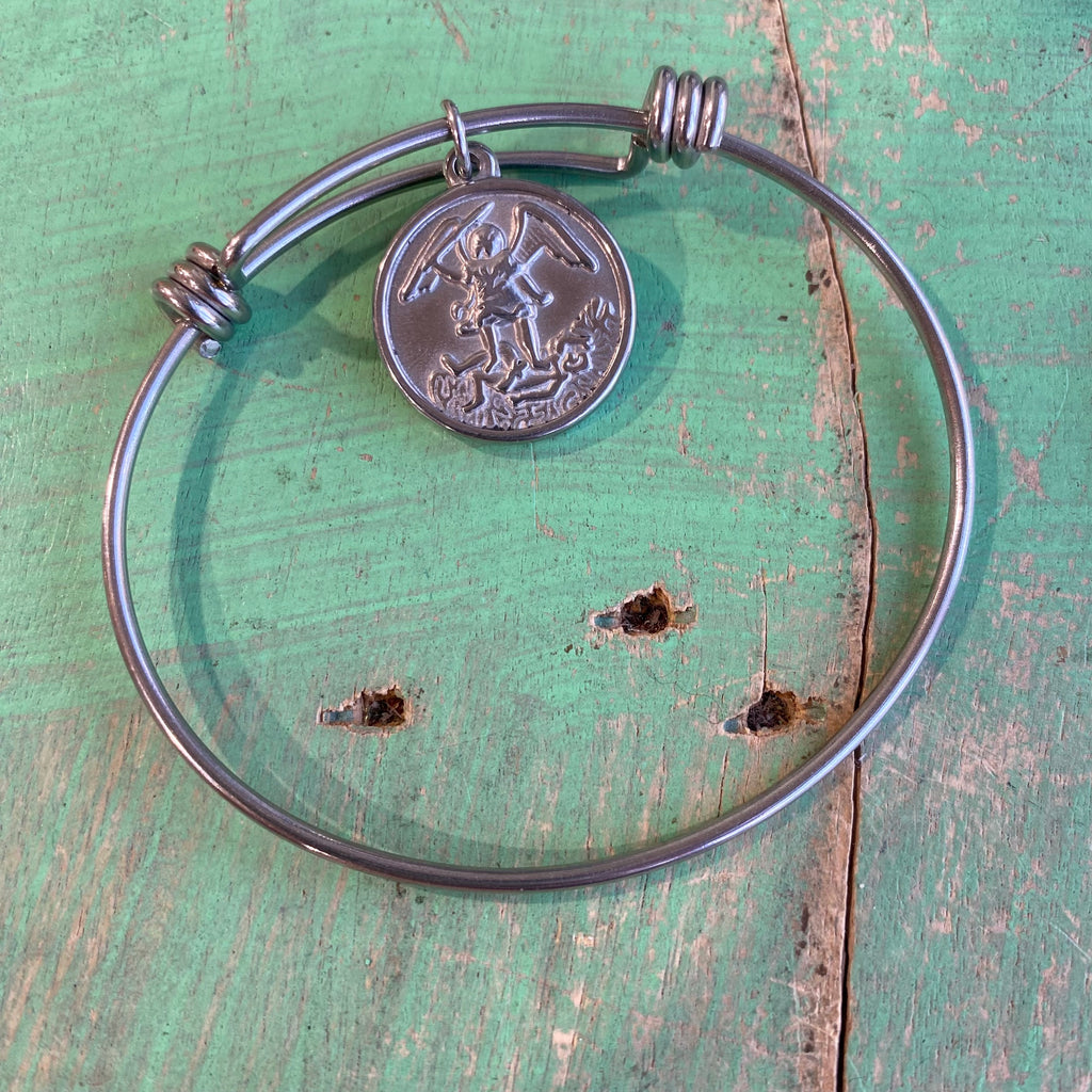 St Michael Stainless Steel Bangle