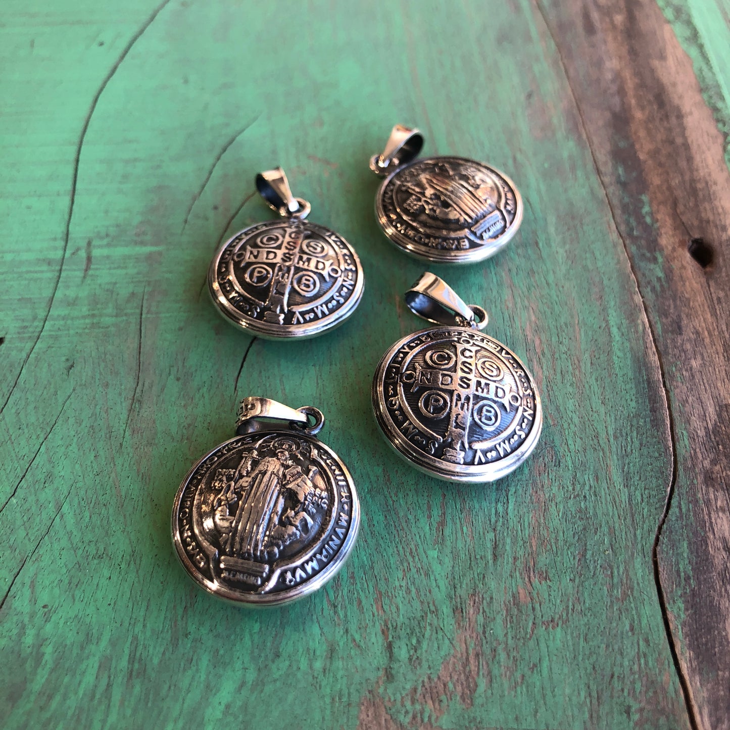 Sterling Silver Bubble St. Benedict Pendant