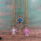 Opal Cross Necklace