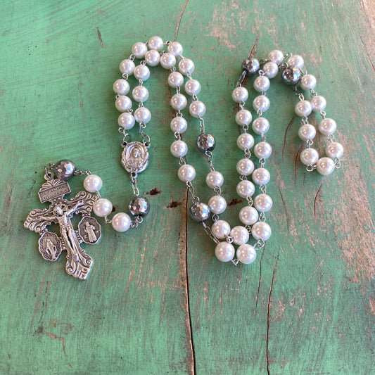 Pearl Pardon Crucifix Rosary