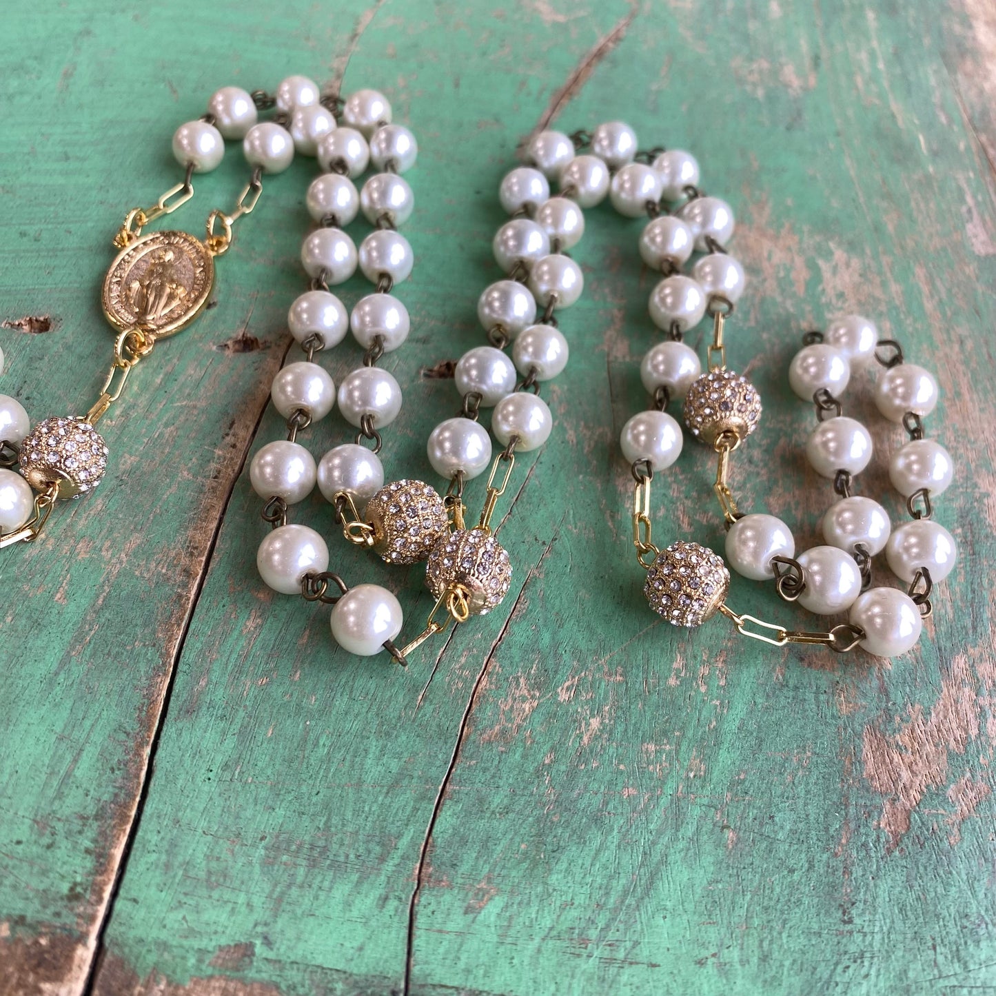 Vintage Elegance Pearl Rosary