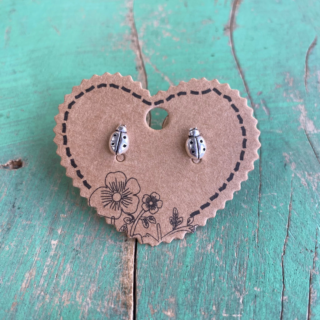 Sterling Silver Ladybug Earrings