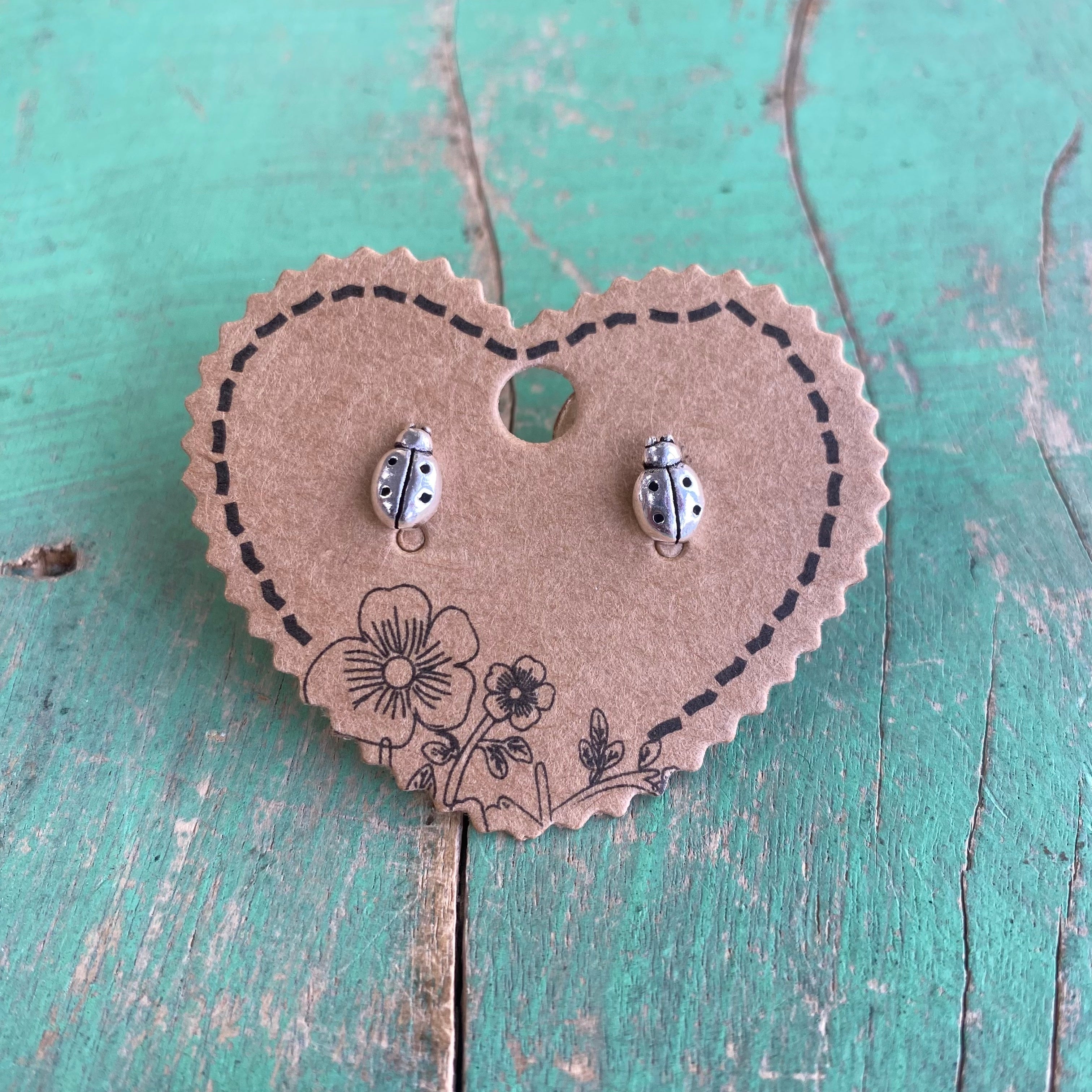 Sterling Silver Ladybug Earrings