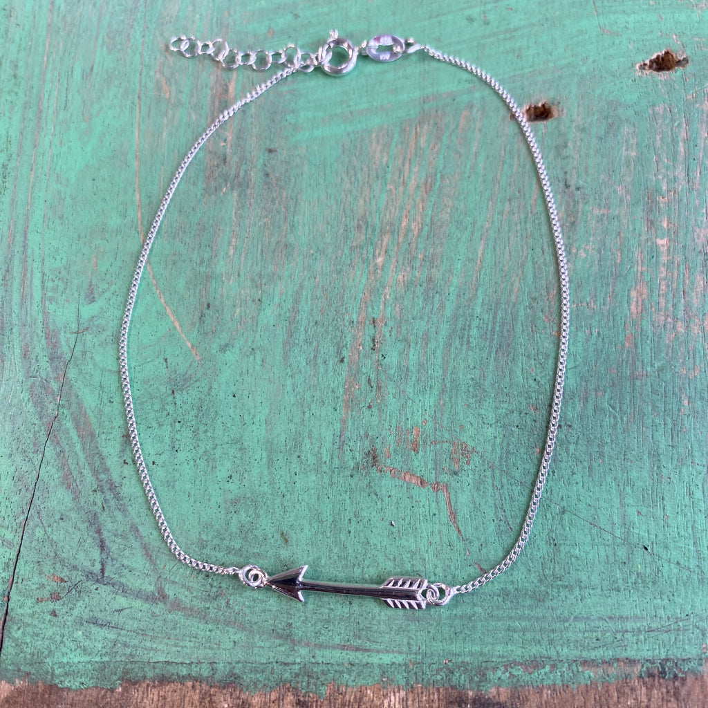 Sterling Silver Arrow Anklet