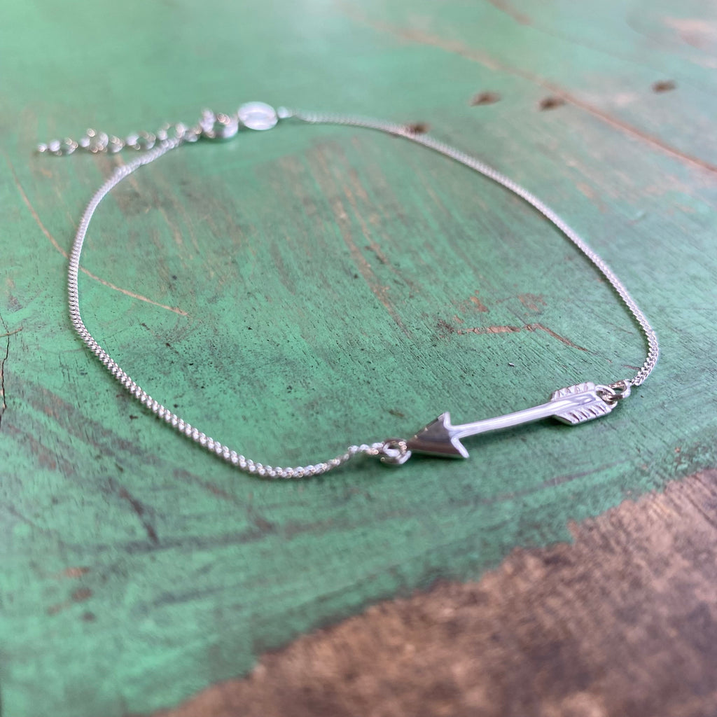 Sterling Silver Arrow Anklet