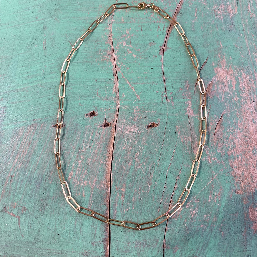 Sterling Silver Gold Plated Paperclip Chains