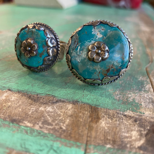 Turquoise Stone Flower Ring