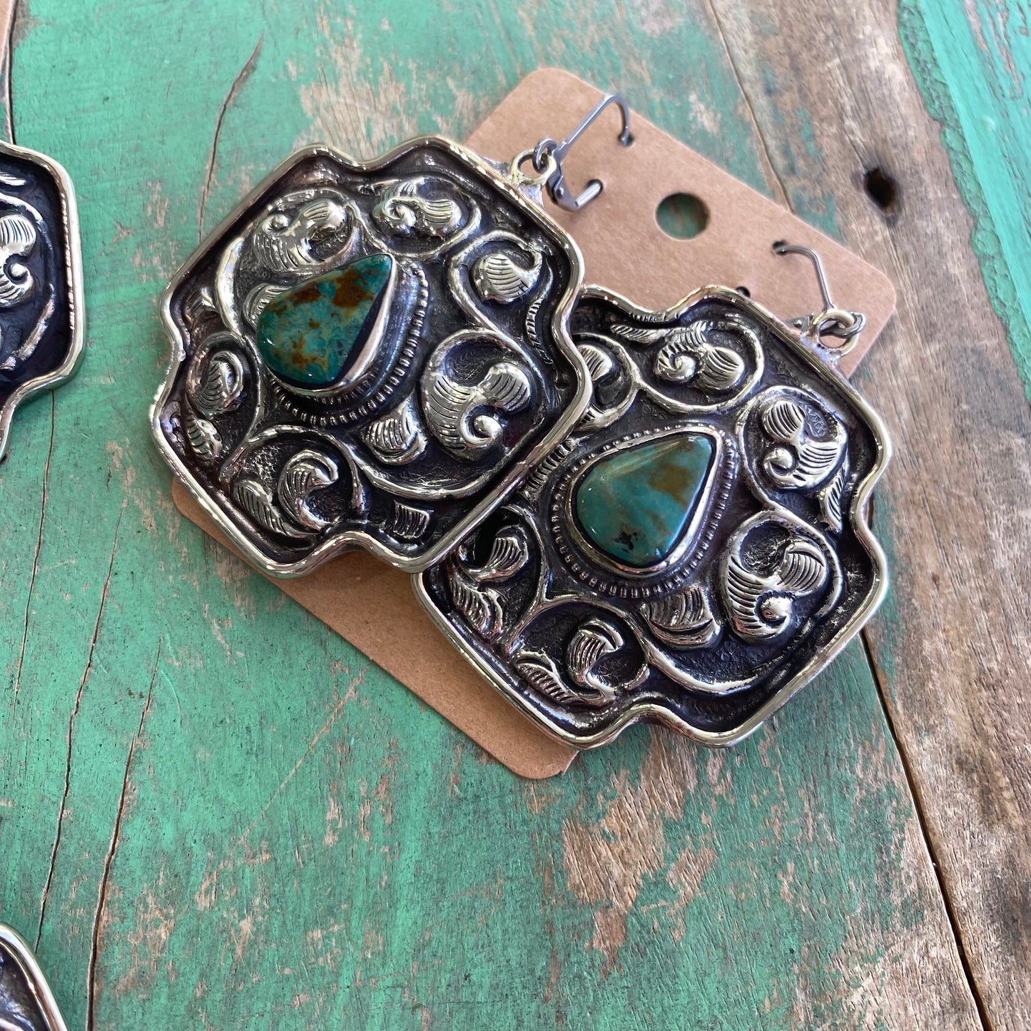 Chunky Square Cross Earrings