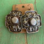 Chunky Square Cross Earrings
