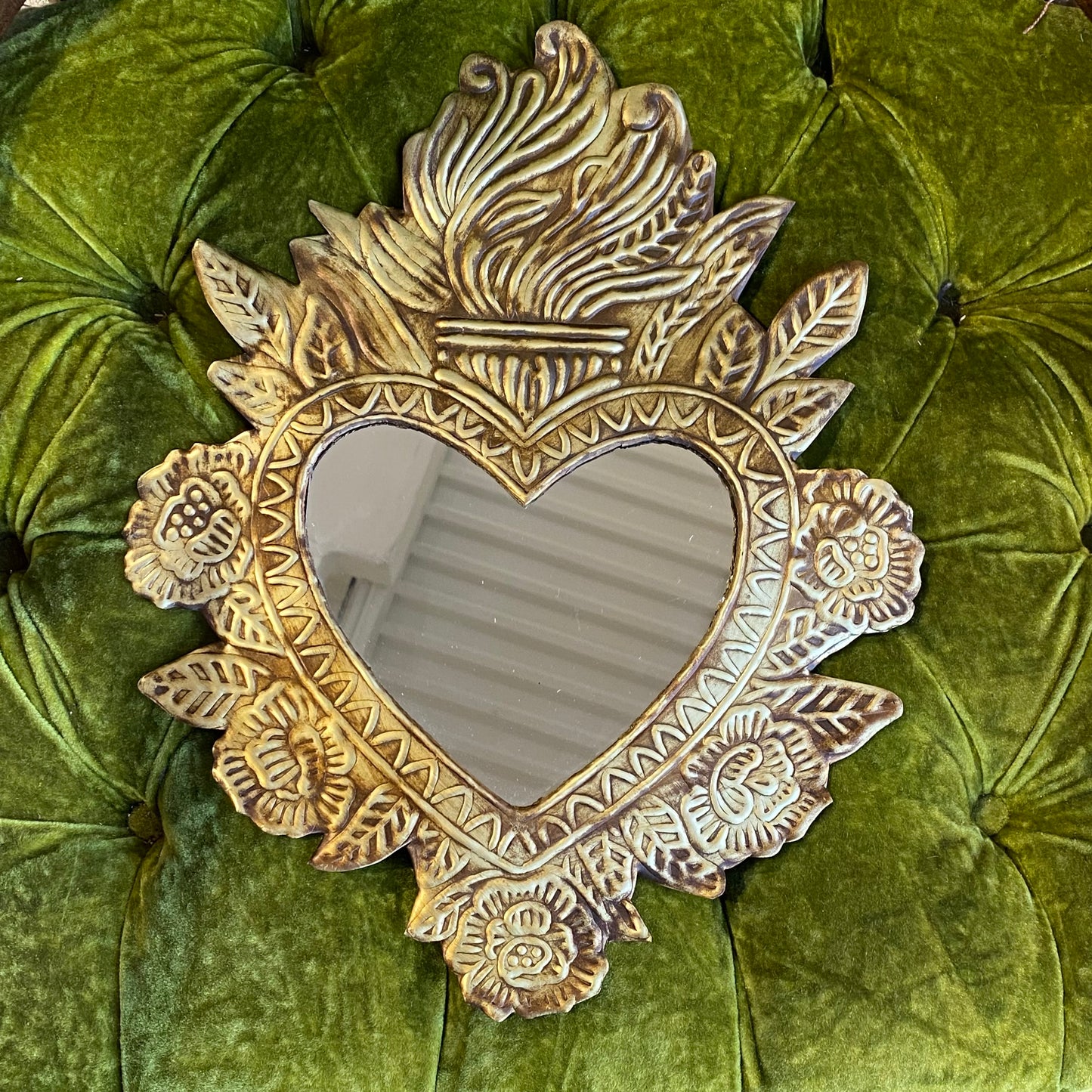 Discontinued Flower Wreath Sacred Heart Mirror