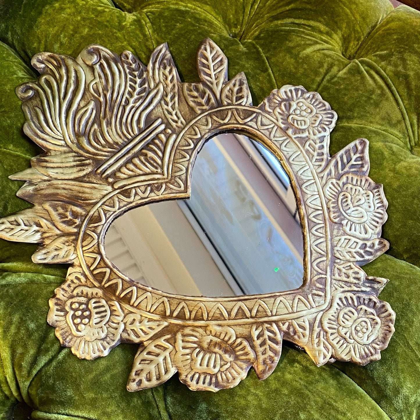 Discontinued Flower Wreath Sacred Heart Mirror