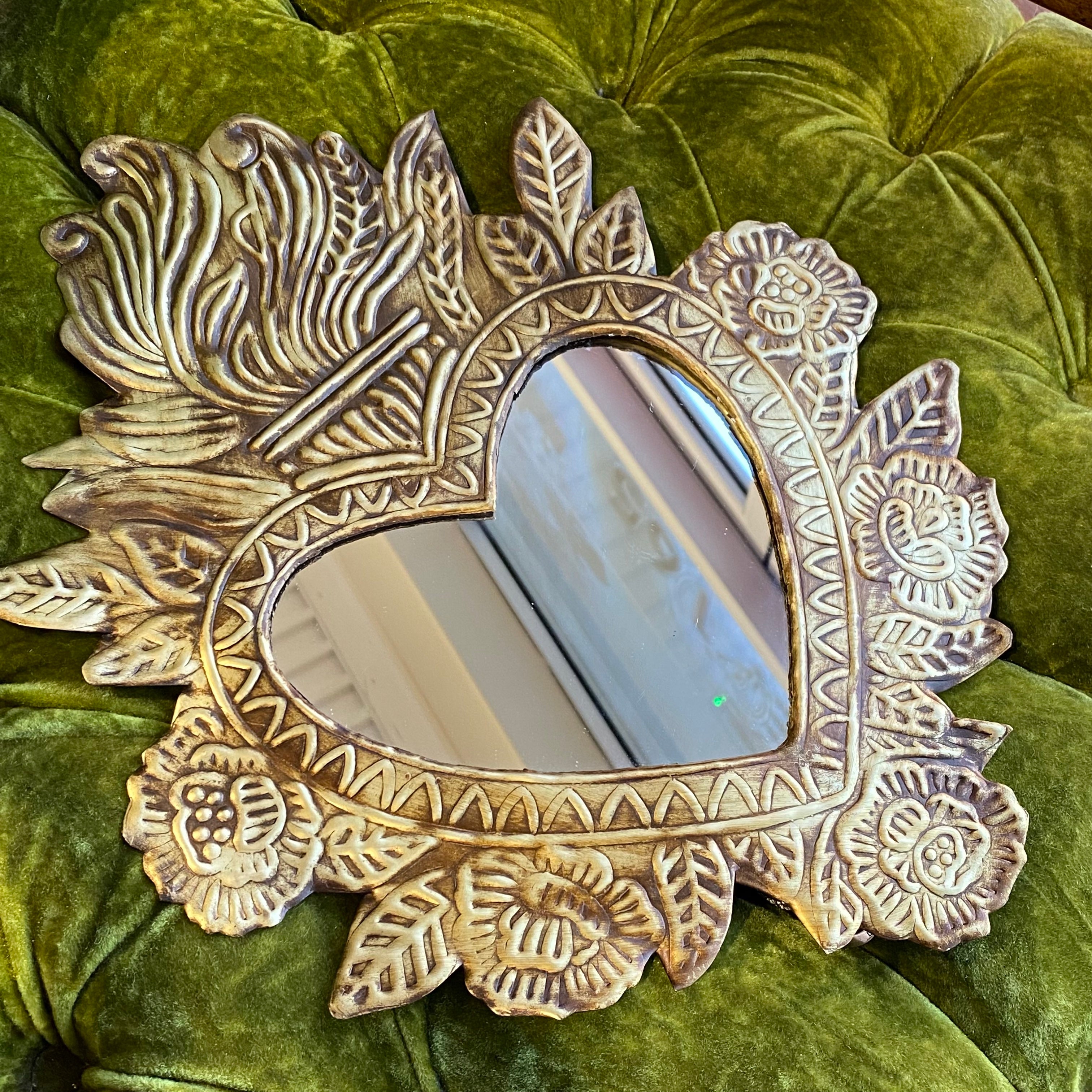 Discontinued Flower Wreath Sacred Heart Mirror