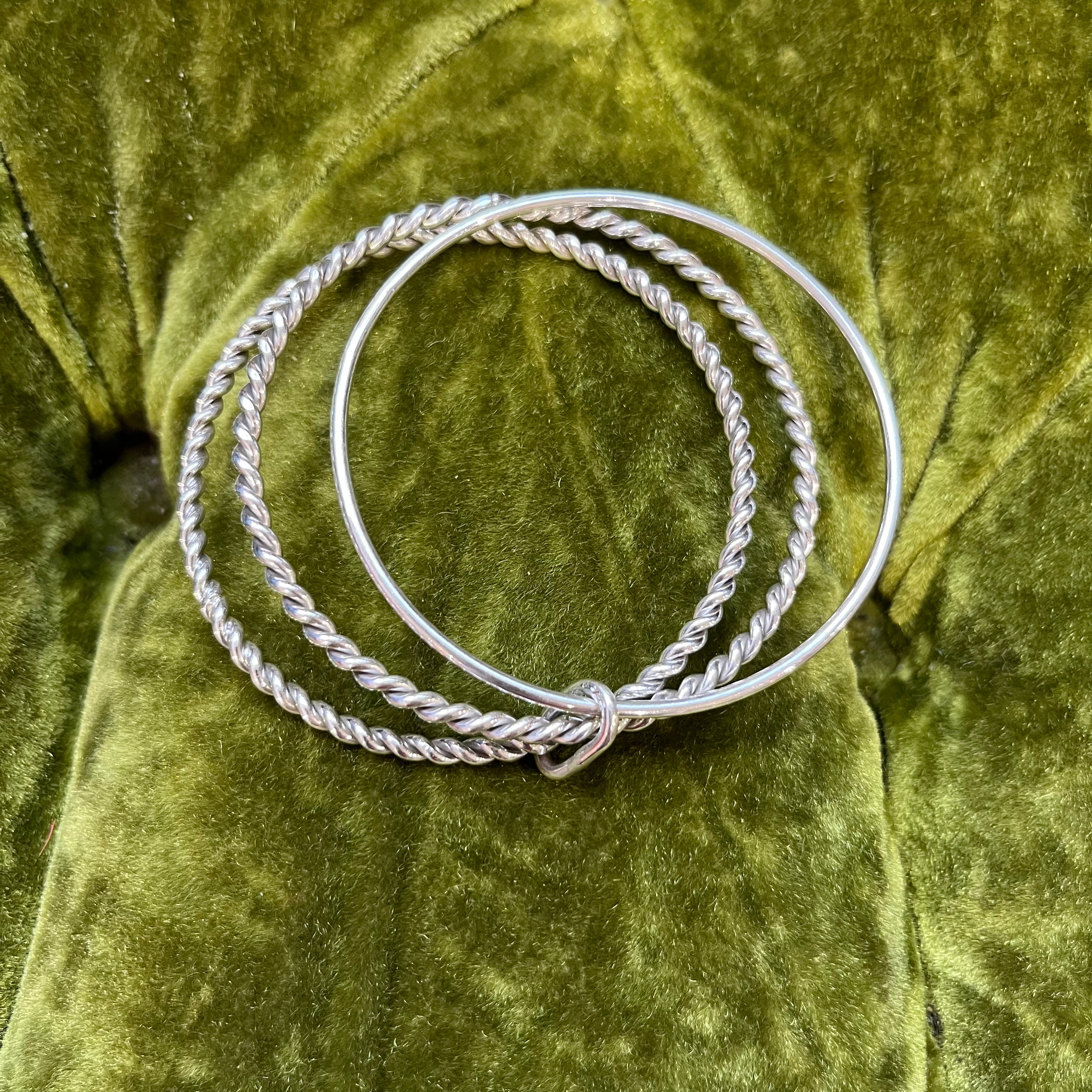 Sterling Silver Triple Bangle Set