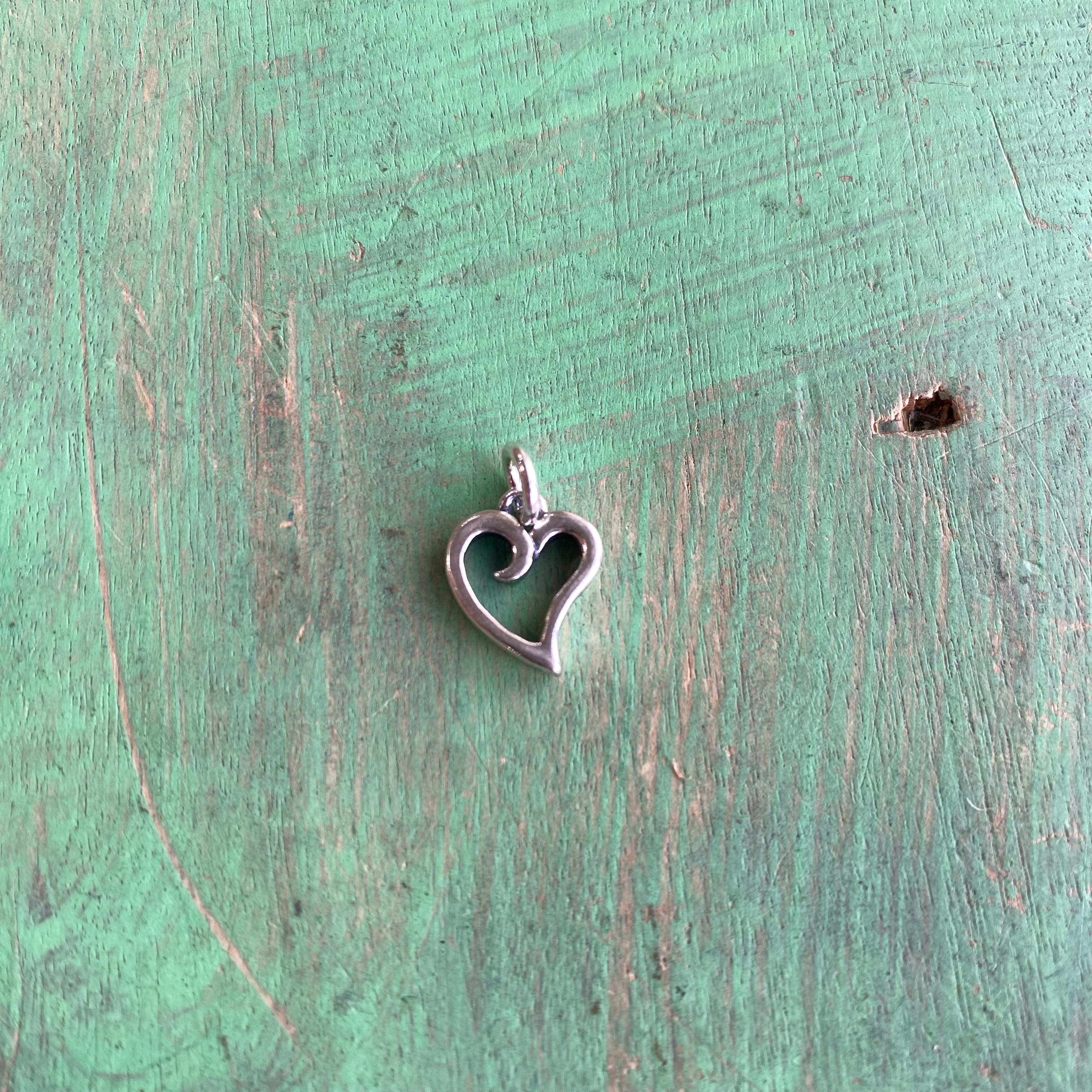 Sterling Silver Heart Charm And Necklace