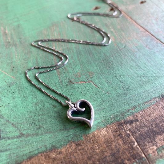 Sterling Silver Heart Charm & Necklace