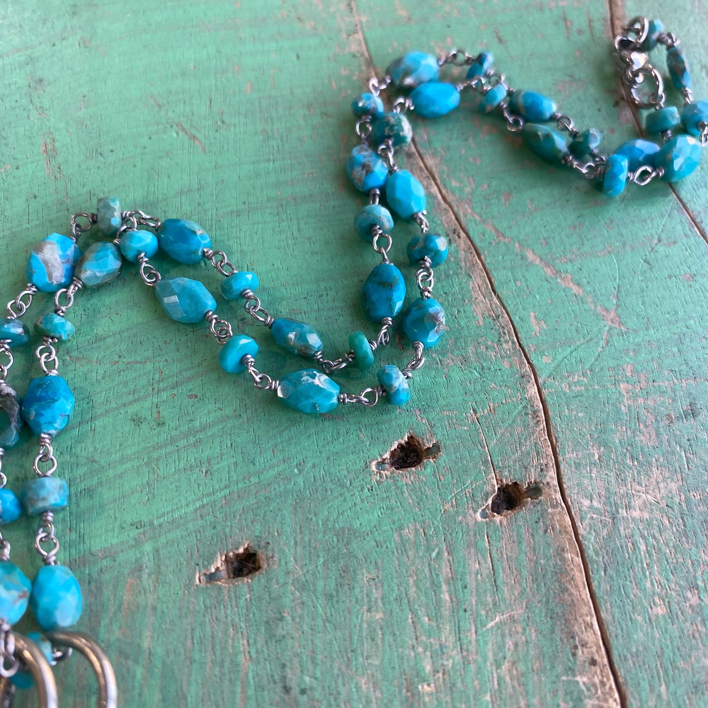 Natural Turquoise Flower Necklace