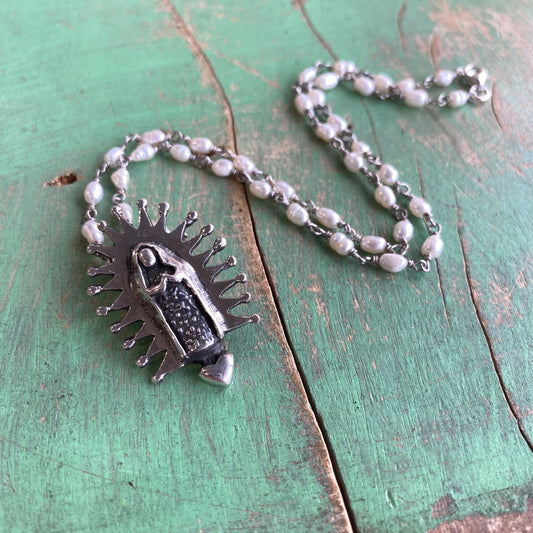 Heart of Our Lady Pearl Necklace