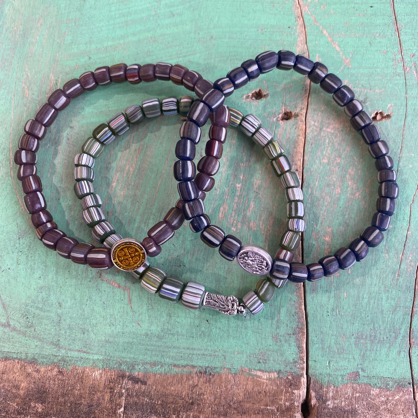 African Trade Bead Protection Bracelets