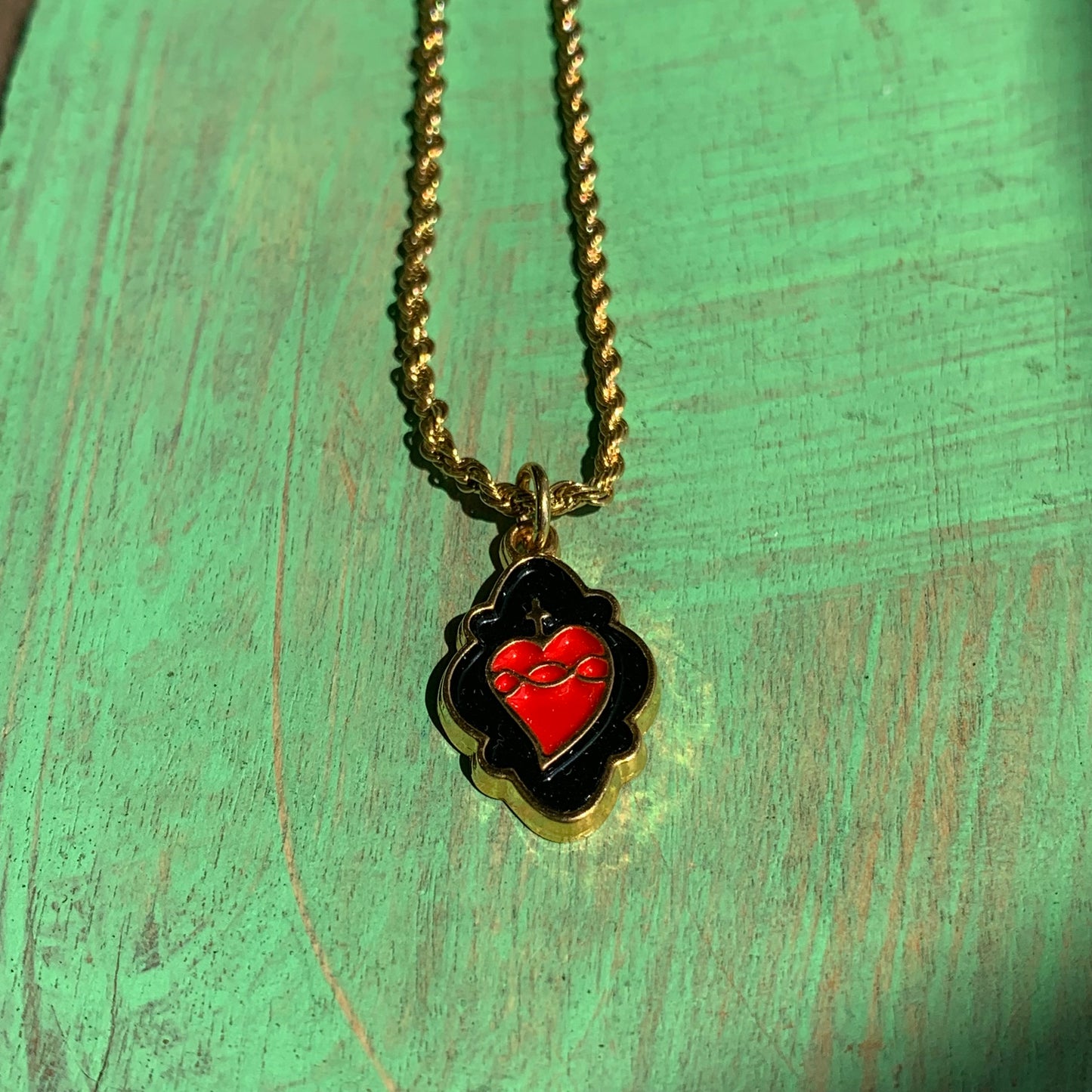 Crown of Thorns Heart Necklace