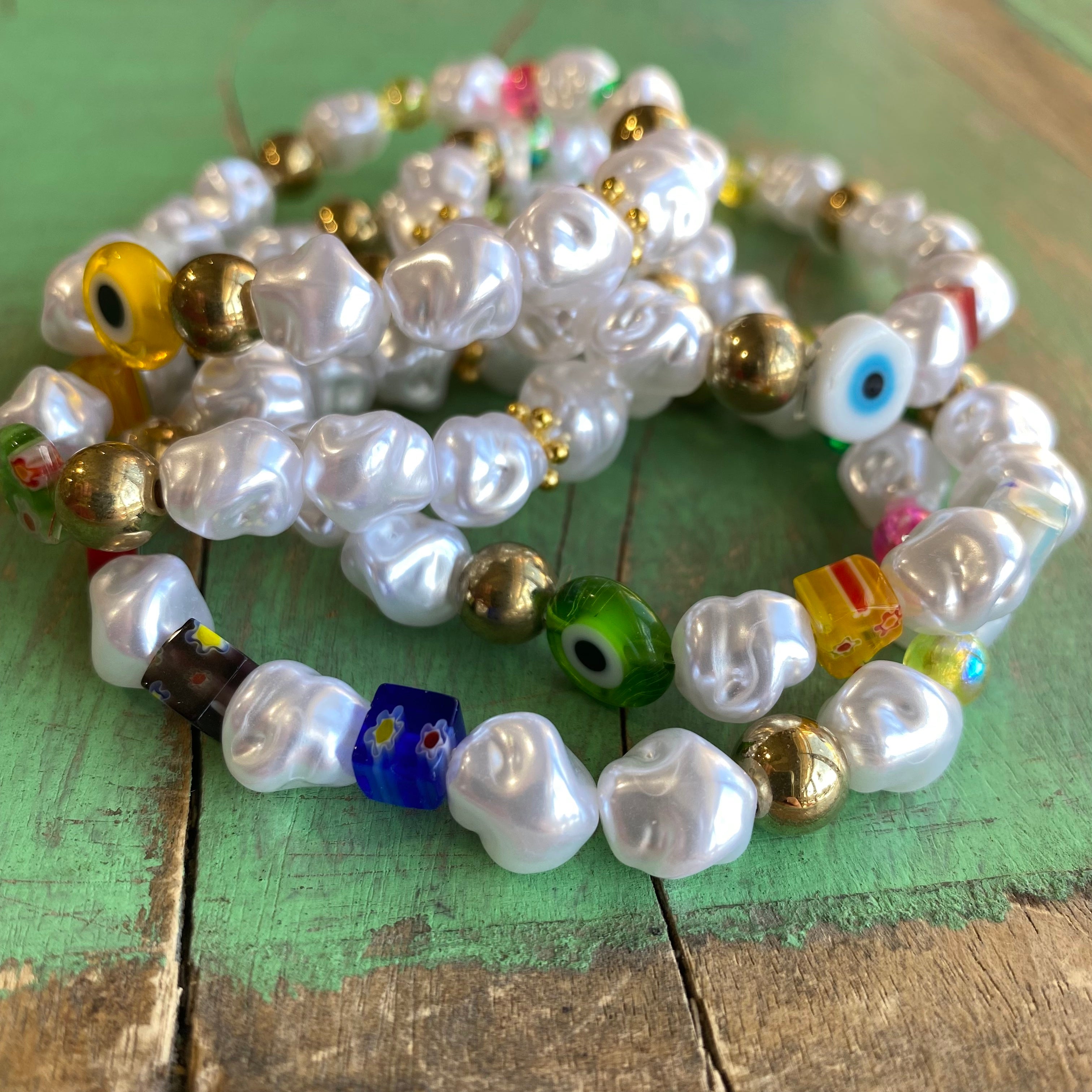 Live Colorfully Beaded Bracelet