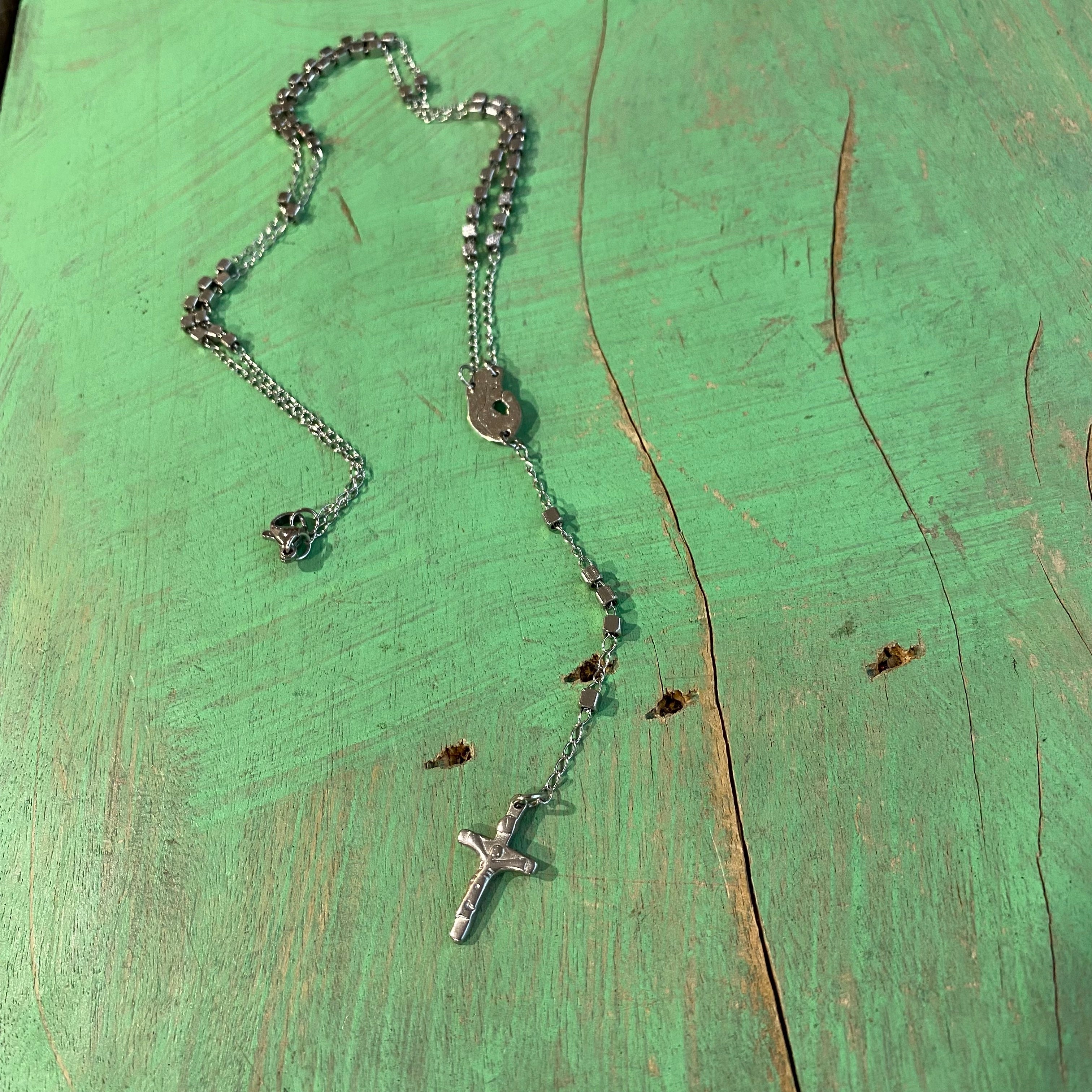 Stainless Steel Rosary Necklace