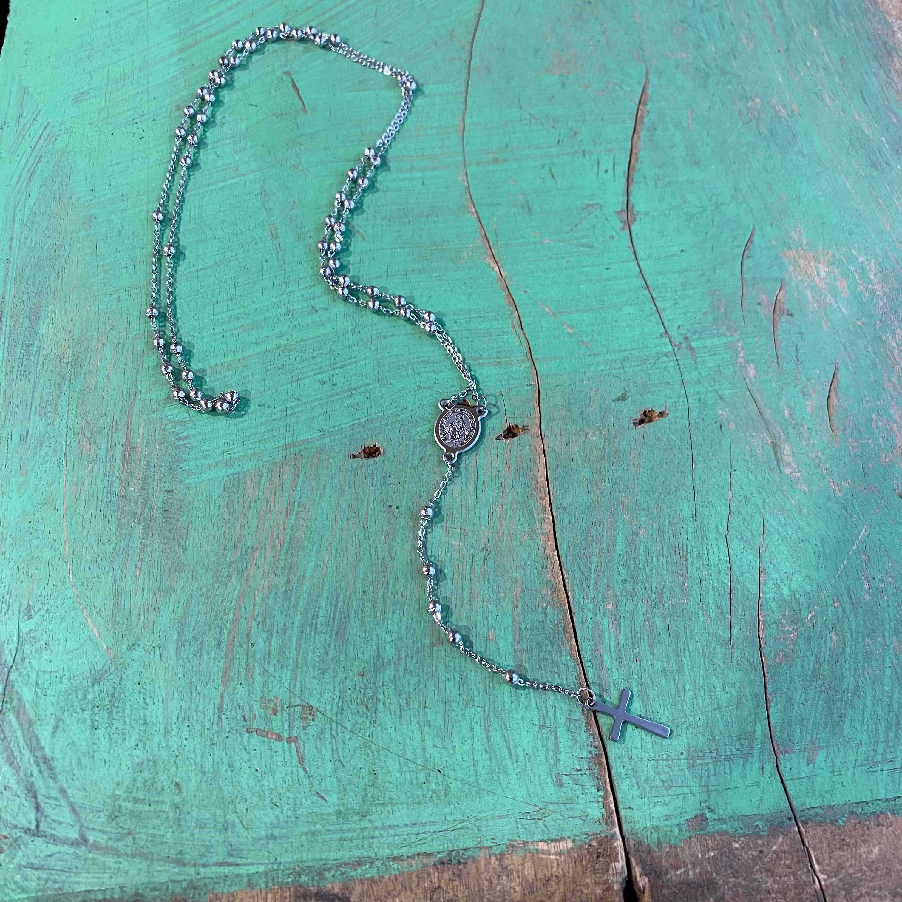 Miraculous Medal Rosary Necklace