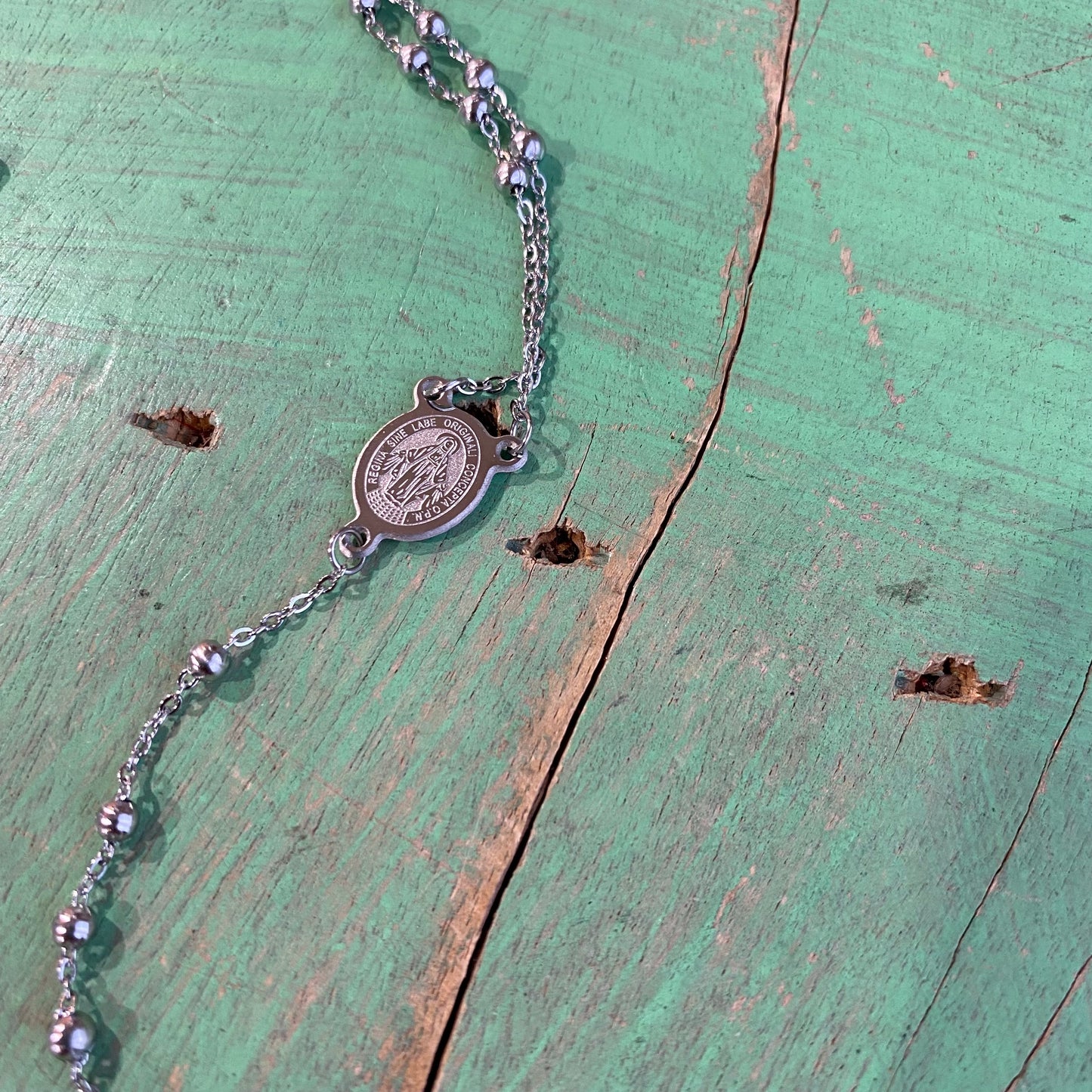 Miraculous Medal Rosary Necklace